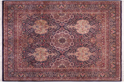 handmade Traditional Sultan Blue Rust Hand Knotted RECTANGLE 100% WOOL area rug 8x10