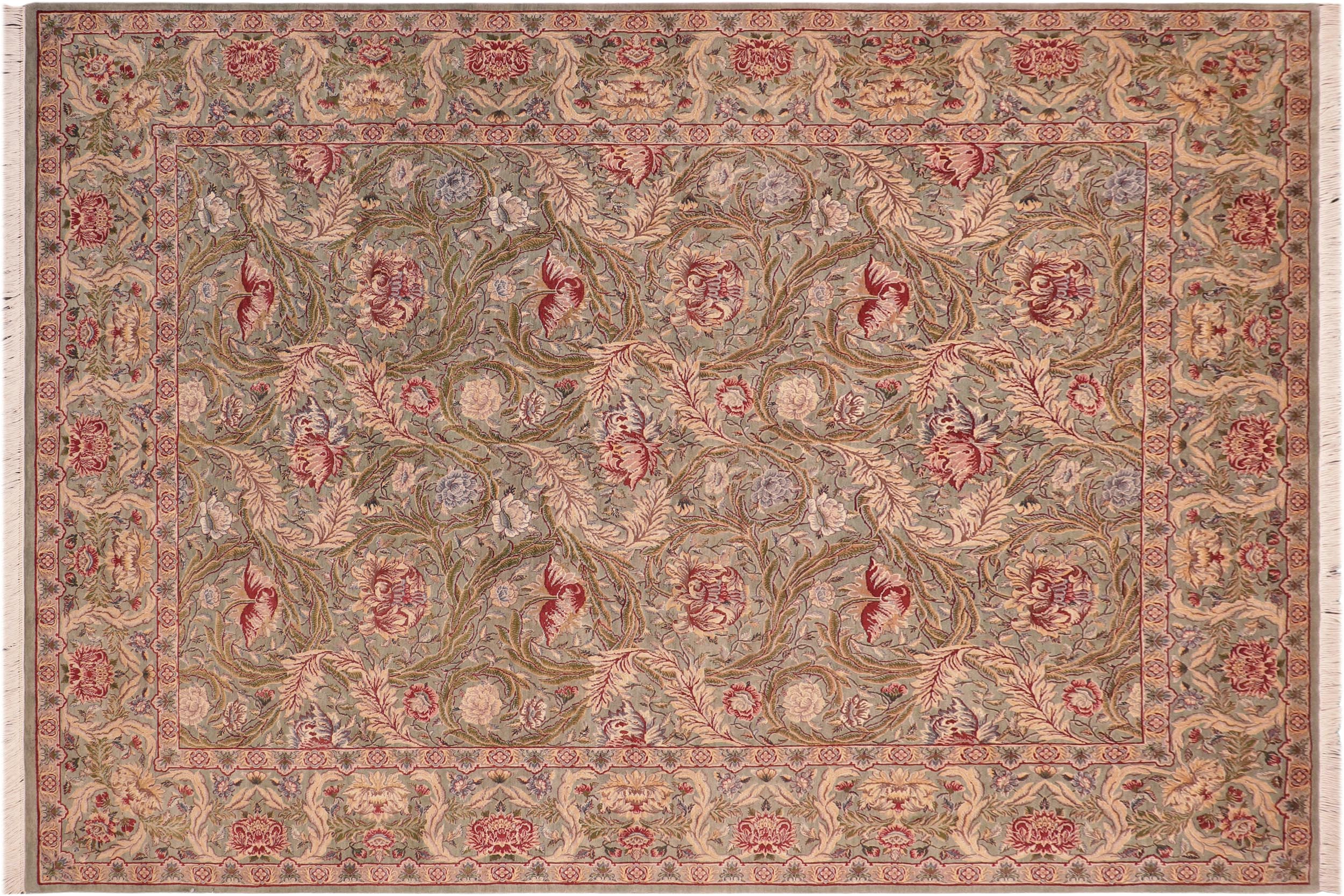 handmade Transitional Marry Gold Green Red Hand Knotted RECTANGLE 100% WOOL area rug 8x10