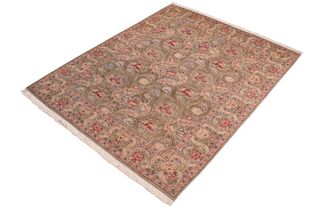 handmade Transitional Marry Gold Green Red Hand Knotted RECTANGLE 100% WOOL area rug 8x10
