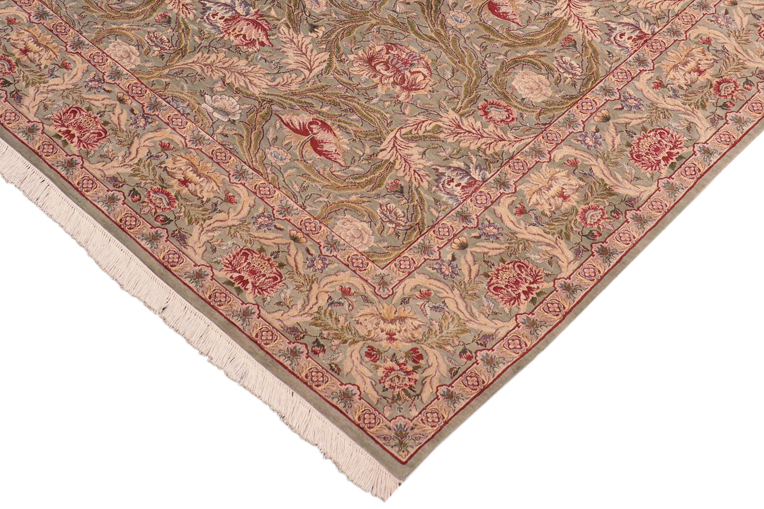 handmade Transitional Marry Gold Green Red Hand Knotted RECTANGLE 100% WOOL area rug 8x10