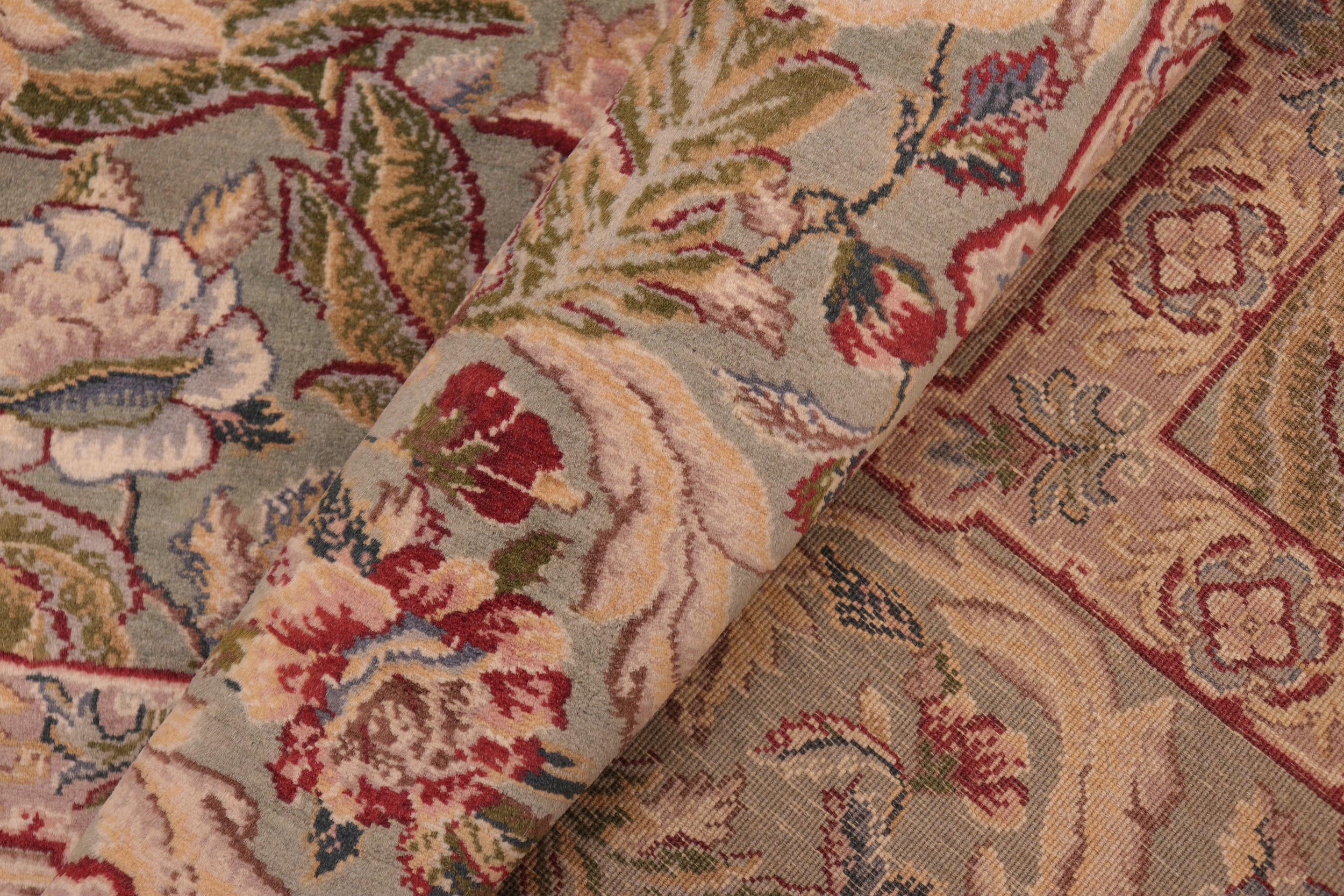 handmade Transitional Marry Gold Green Red Hand Knotted RECTANGLE 100% WOOL area rug 8x10