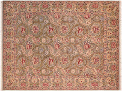 handmade Traditional Marry Gold Green Red Hand Knotted RECTANGLE 100% WOOL area rug 8x10