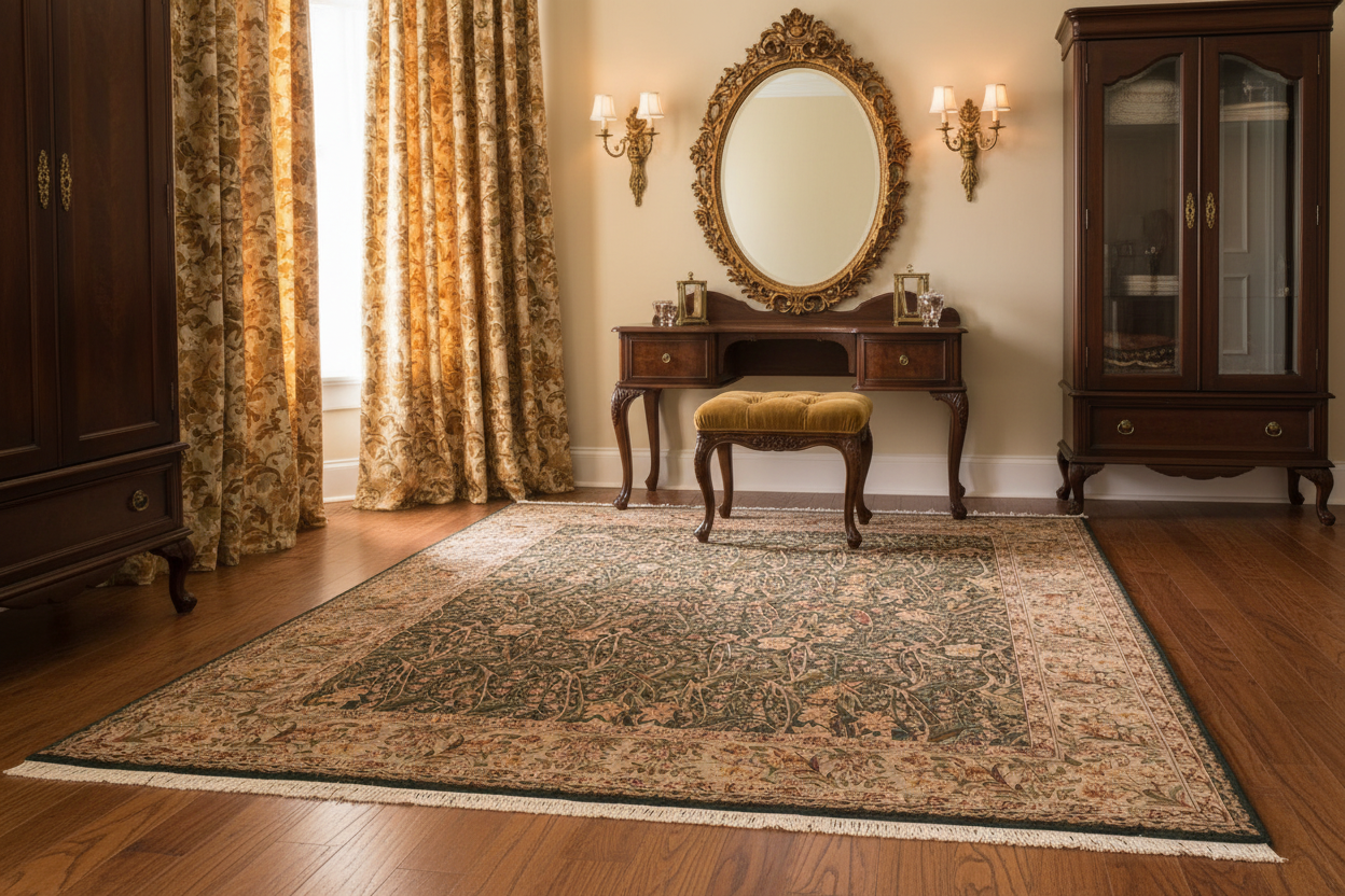 handmade Transitional Dafodils Green Gray Hand Knotted RECTANGLE 100% WOOL area rug 8x10