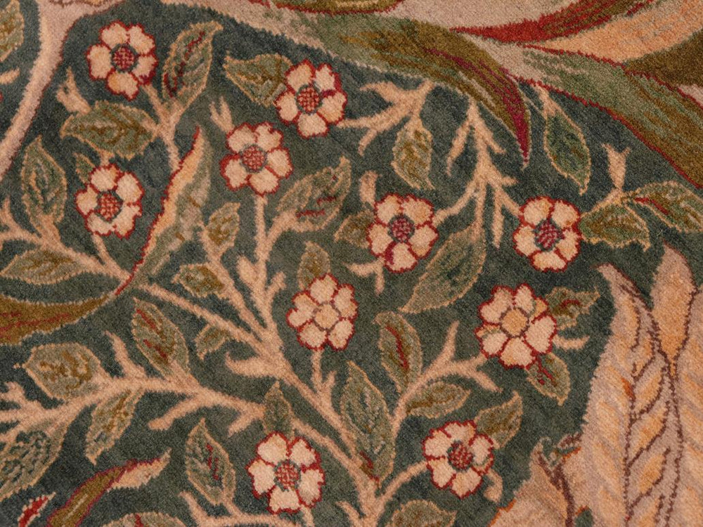 handmade Traditional Dafodils Green Gray Hand Knotted RECTANGLE 100% WOOL area rug 8x10