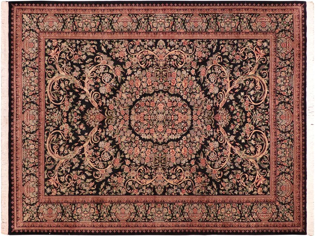 handmade Traditional Tamour Black Beige Hand Knotted RECTANGLE 100% WOOL area rug 8x10