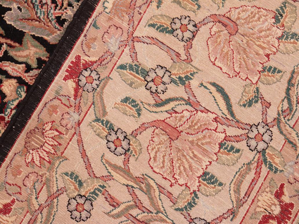 handmade Traditional William Black Beige Hand Knotted RECTANGLE 100% WOOL area rug 8x10