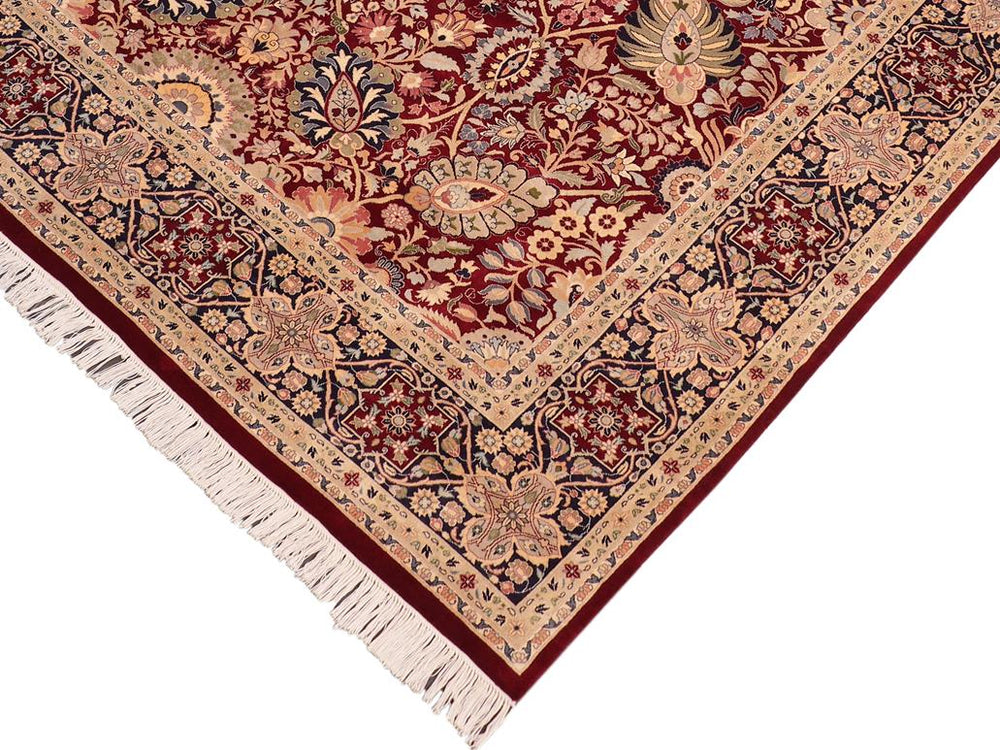 handmade Traditional Shahid Red Blue Hand Knotted RECTANGLE 100% WOOL area rug 8x10