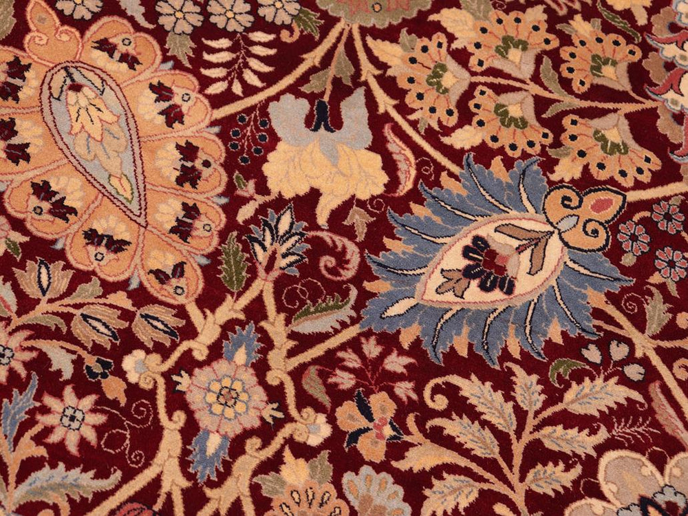 handmade Traditional Shahid Red Blue Hand Knotted RECTANGLE 100% WOOL area rug 8x10