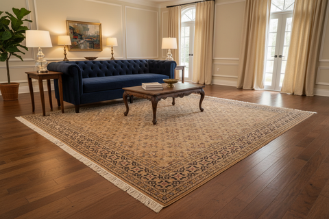 handmade Transitional Gulzar Gold Black Hand Knotted RECTANGLE 100% WOOL area rug 8x10