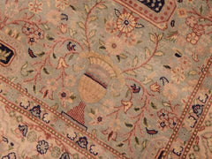 handmade Traditional Razia Green Blue Hand Knotted RECTANGLE 100% WOOL area rug 8x10