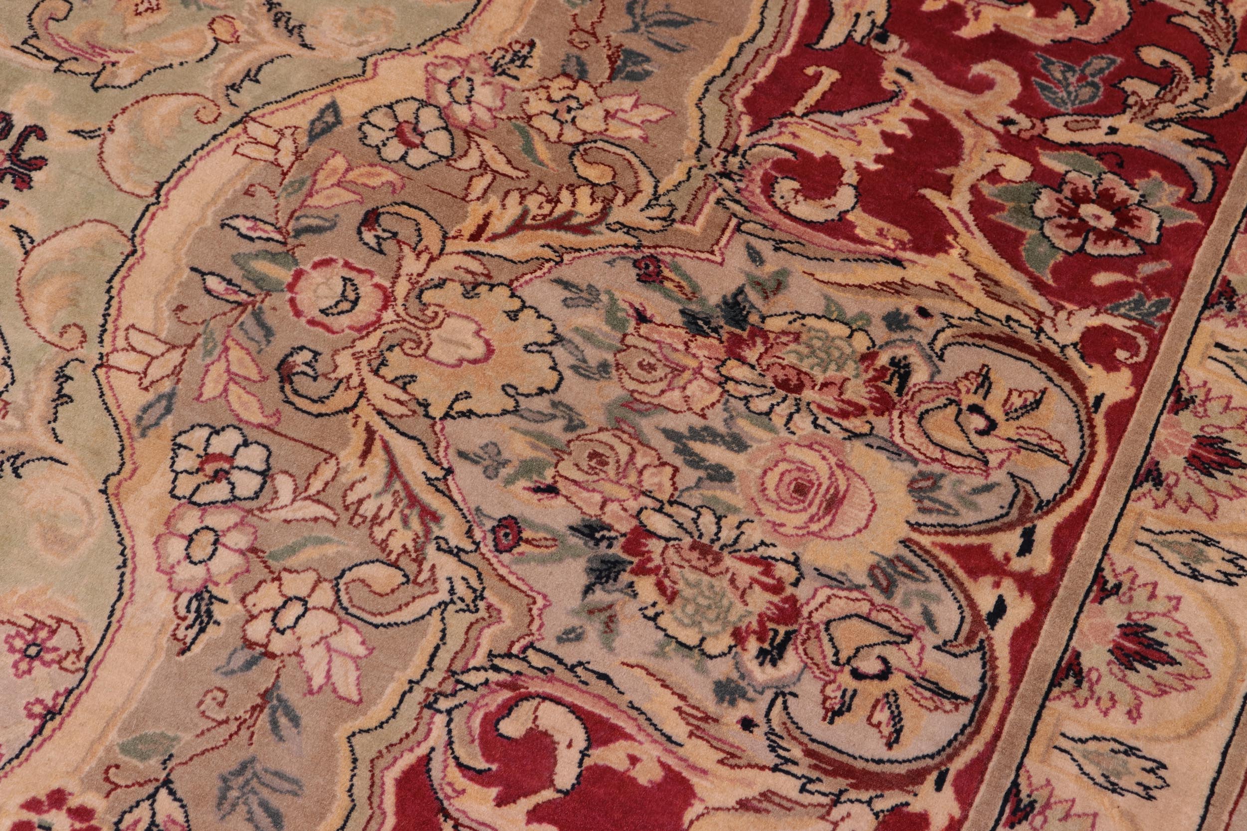 handmade Traditional Haider Lt. Green Lt.red Hand Knotted RECTANGLE 100% WOOL area rug 8x10