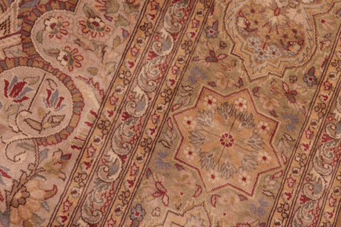 handmade Traditional Gulab Gold Green Hand Knotted RECTANGLE 100% WOOL area rug 8x10