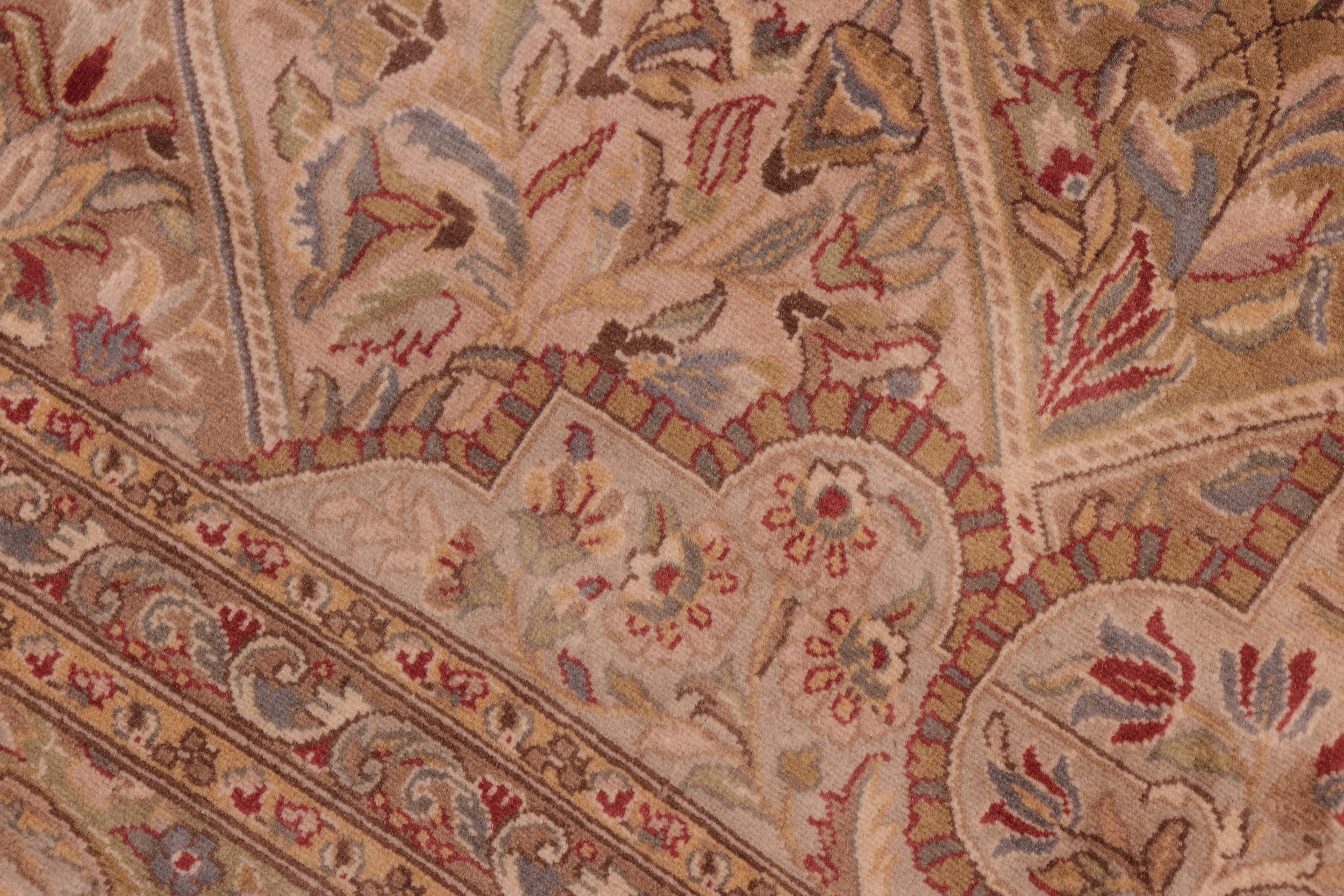 handmade Traditional Gulab Gold Green Hand Knotted RECTANGLE 100% WOOL area rug 8x10