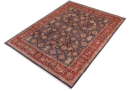 handmade Transitional Agra Blue Red Hand Knotted RECTANGLE 100% WOOL area rug 8 x 10