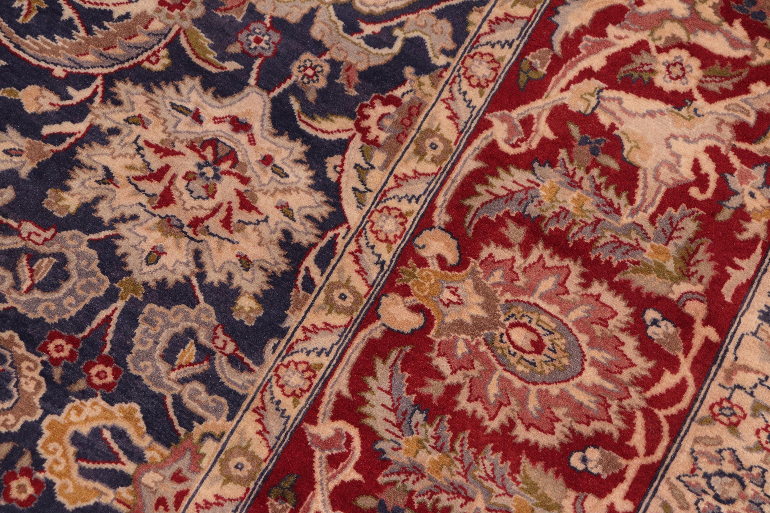 handmade Transitional Agra Blue Red Hand Knotted RECTANGLE 100% WOOL area rug 8 x 10