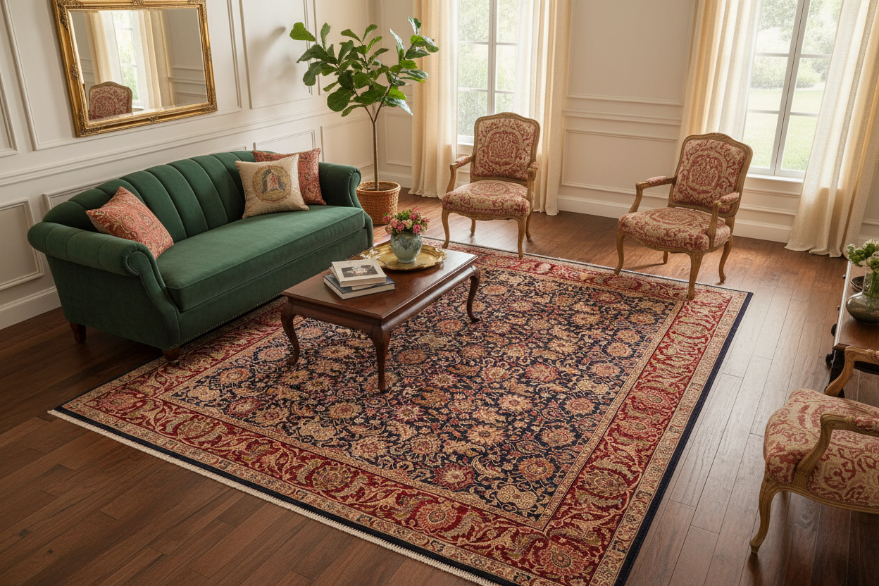 handmade Transitional Agra Blue Red Hand Knotted RECTANGLE 100% WOOL area rug 8 x 10