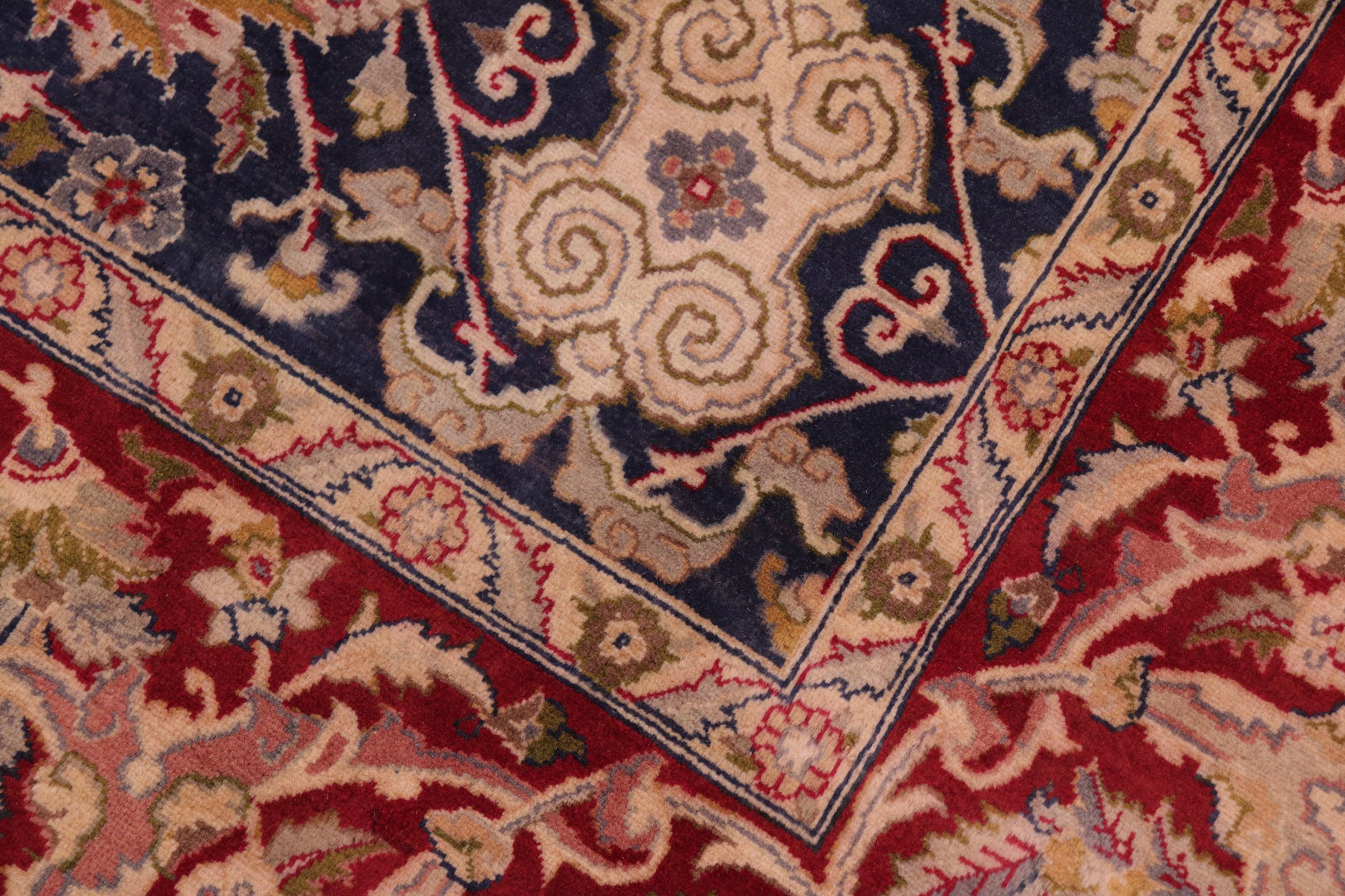 handmade Transitional Agra Blue Red Hand Knotted RECTANGLE 100% WOOL area rug 8 x 10