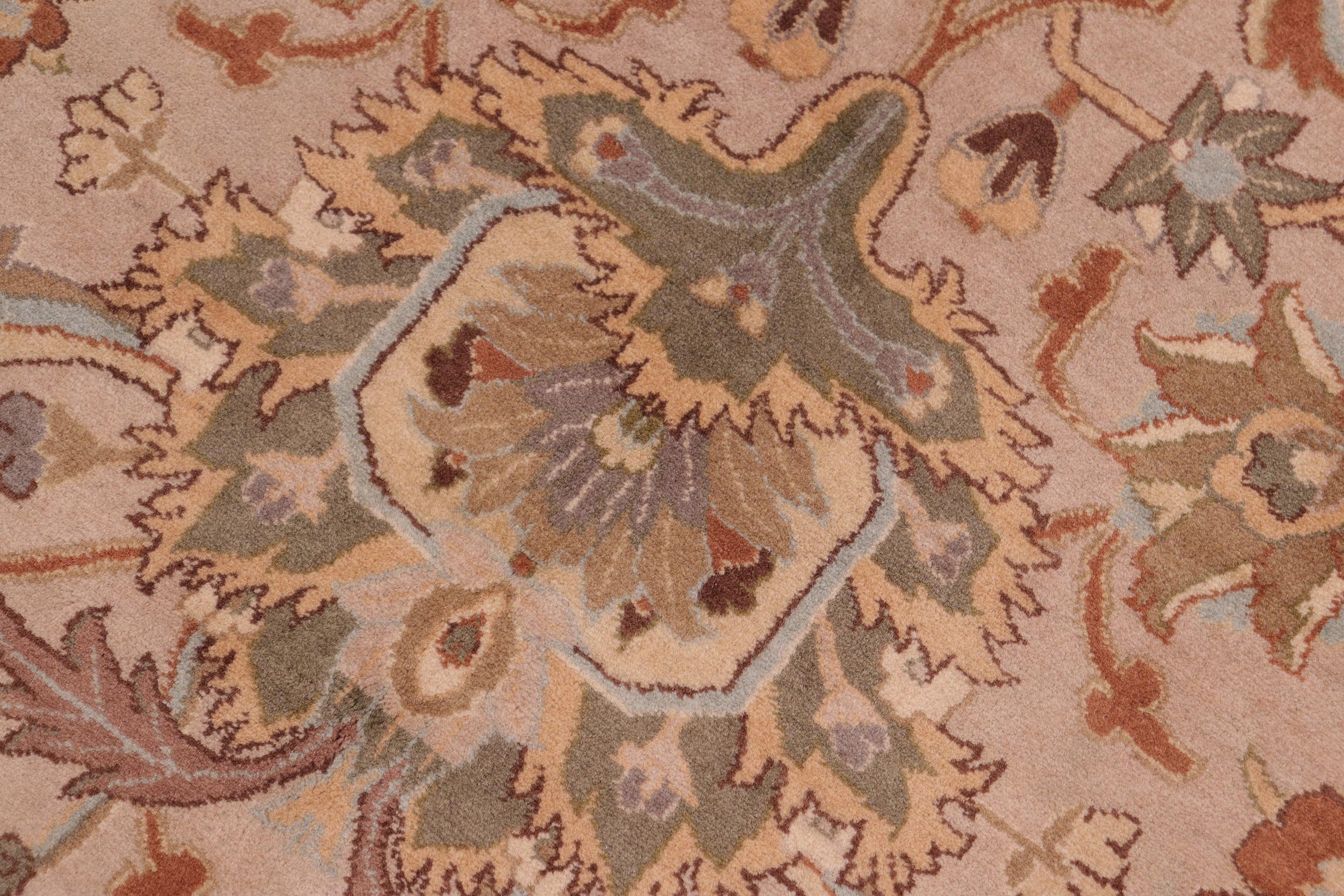 handmade Traditional Lahore Taupe Brown Hand Knotted RECTANGLE 100% WOOL area rug 8x10