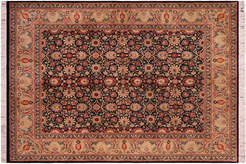handmade Transitional New Asif Black Tan Hand Knotted RECTANGLE 100% WOOL area rug 8x10