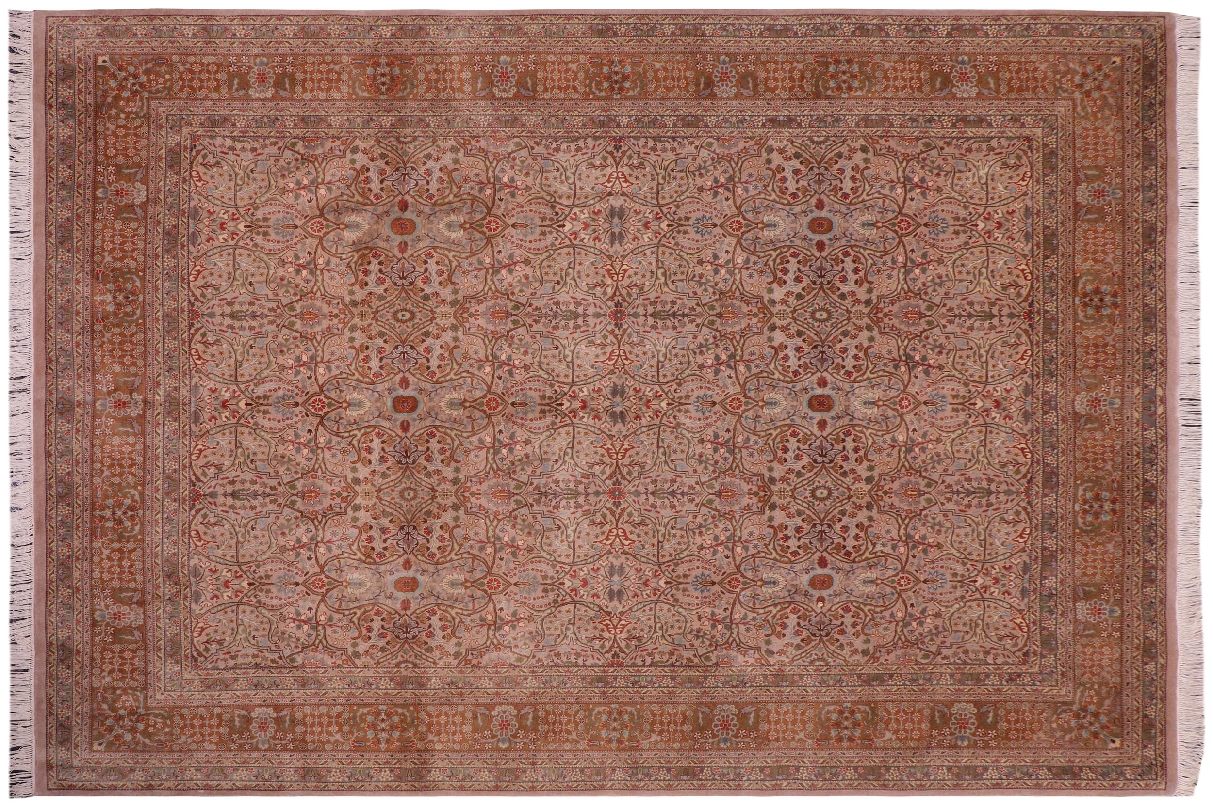 handmade Transitional Tabriz Lt. Gray Copper Hand Knotted RECTANGLE 100% WOOL area rug 8x10