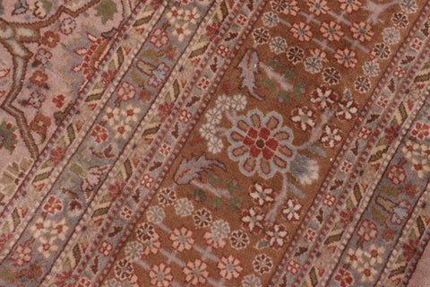 handmade Transitional Tabriz Lt. Gray Copper Hand Knotted RECTANGLE 100% WOOL area rug 8x10