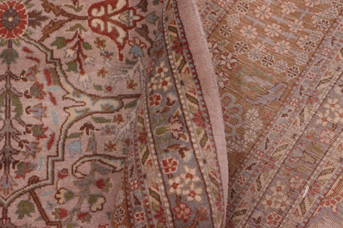handmade Transitional Tabriz Lt. Gray Copper Hand Knotted RECTANGLE 100% WOOL area rug 8x10