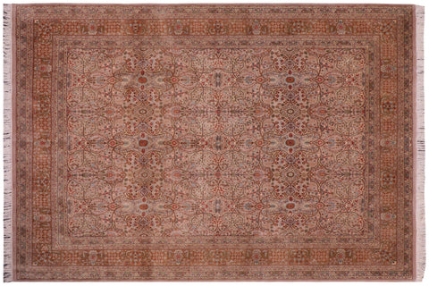 handmade Transitional Tabriz Lt. Gray Copper Hand Knotted RECTANGLE 100% WOOL area rug 8x10