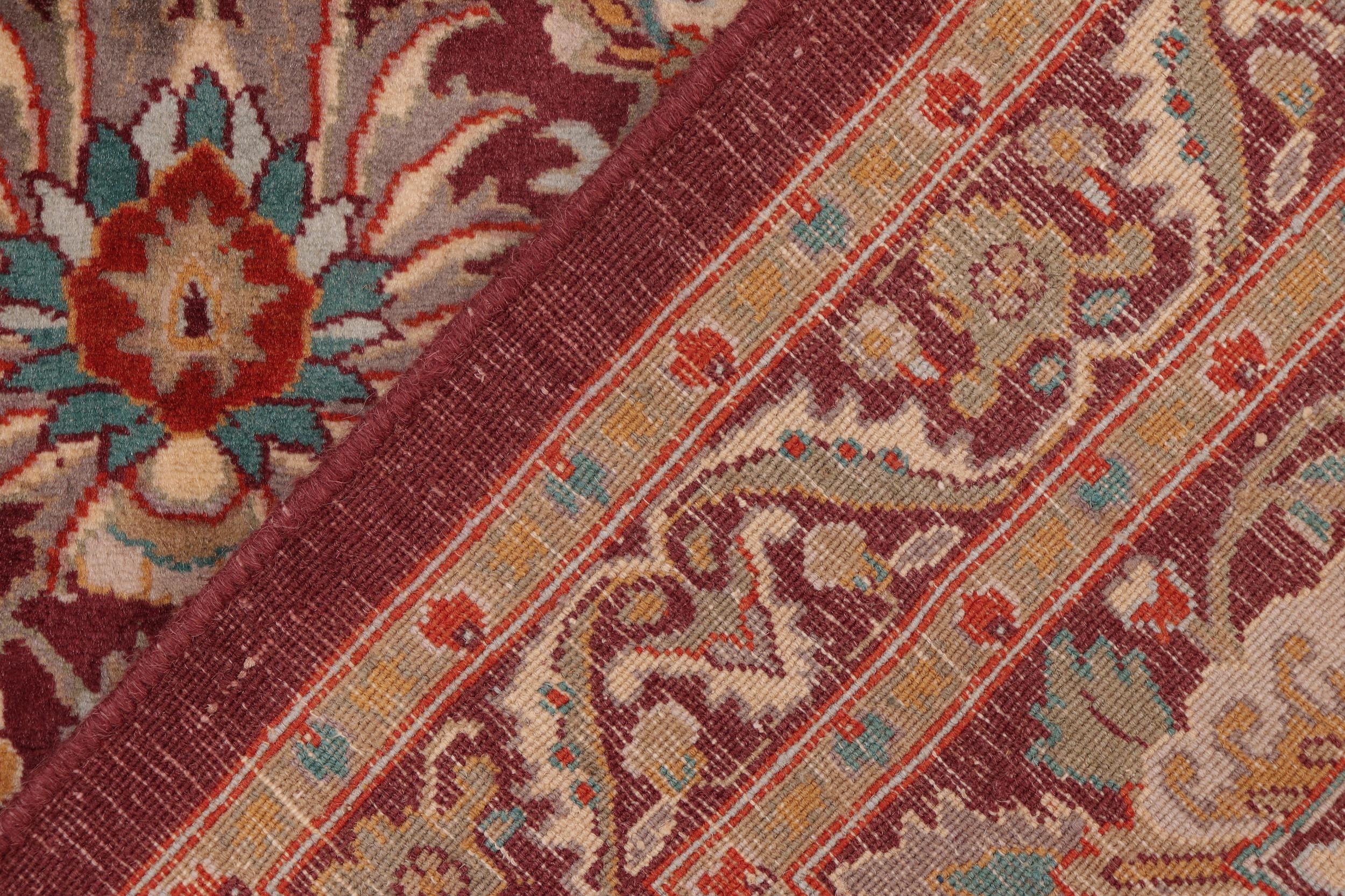 handmade Traditional New Asif Maroon Green Hand Knotted RECTANGLE 100% WOOL area rug 8x10