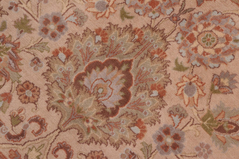 handmade Traditional Mehal Taupe Green Hand Knotted RECTANGLE 100% WOOL area rug 8x10