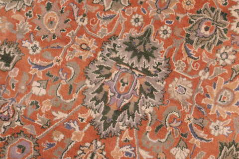 handmade Traditional Lahore Orange Tan Hand Knotted RECTANGLE 100% WOOL area rug 8x10