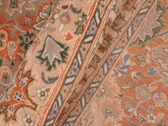 handmade Traditional Lahore Orange Tan Hand Knotted RECTANGLE 100% WOOL area rug 8x10