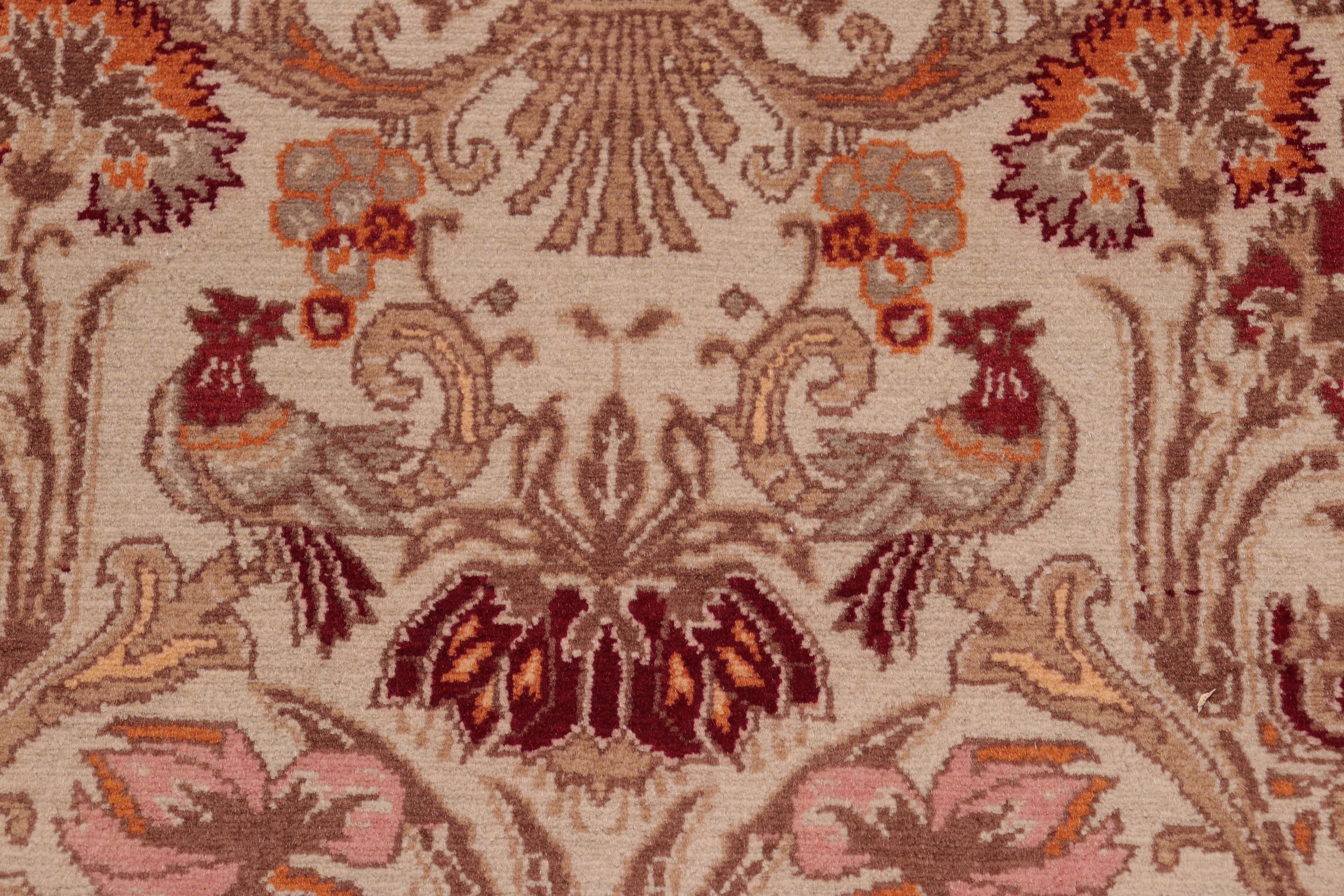 handmade Transitional Sayra Green Beige Hand Knotted RECTANGLE 100% WOOL area rug 8x10