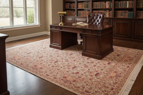 handmade Transitional Sayra Green Beige Hand Knotted RECTANGLE 100% WOOL area rug 8x10