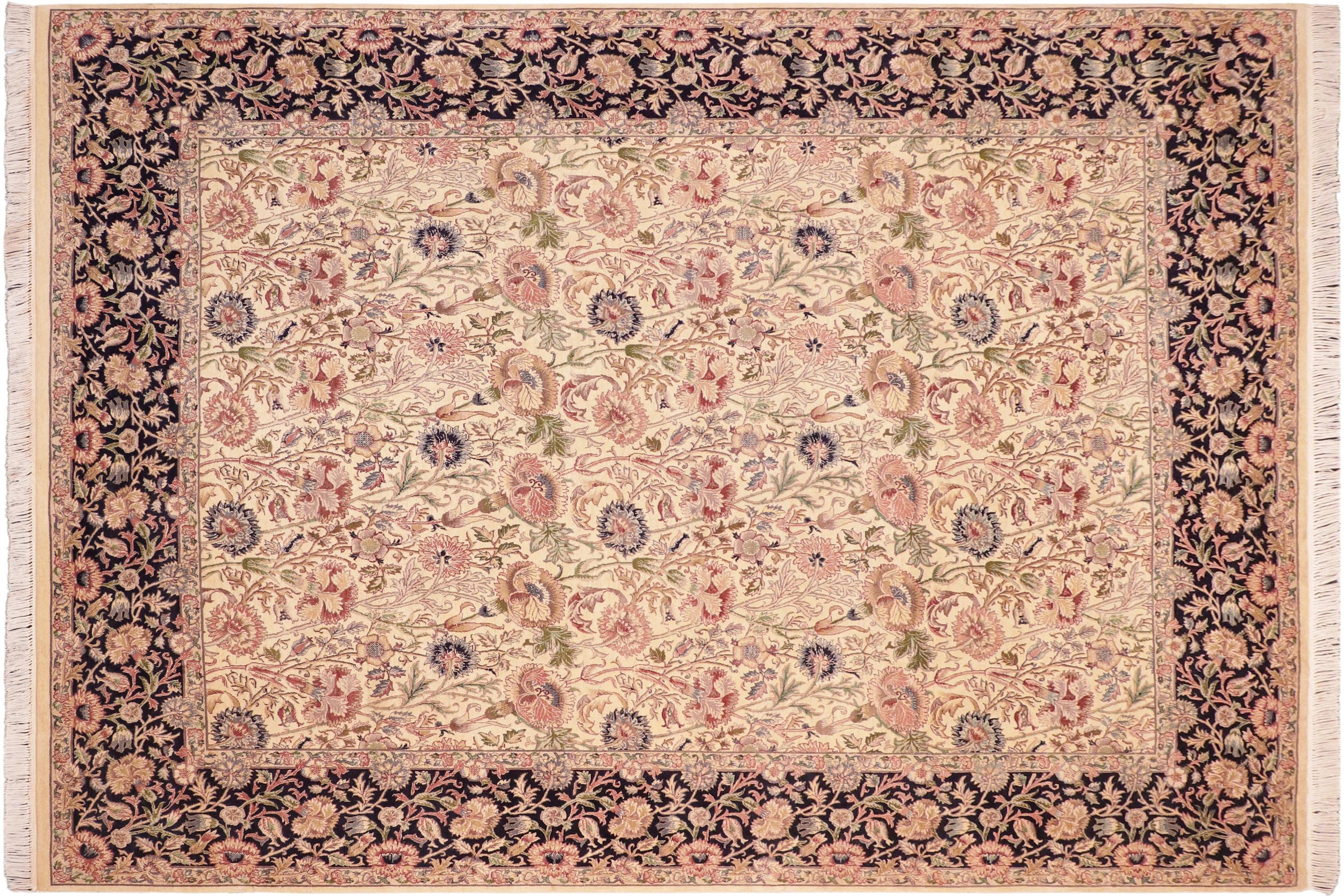 handmade Transitional Irfan Beige Blue Hand Knotted RECTANGLE 100% WOOL area rug 8x10