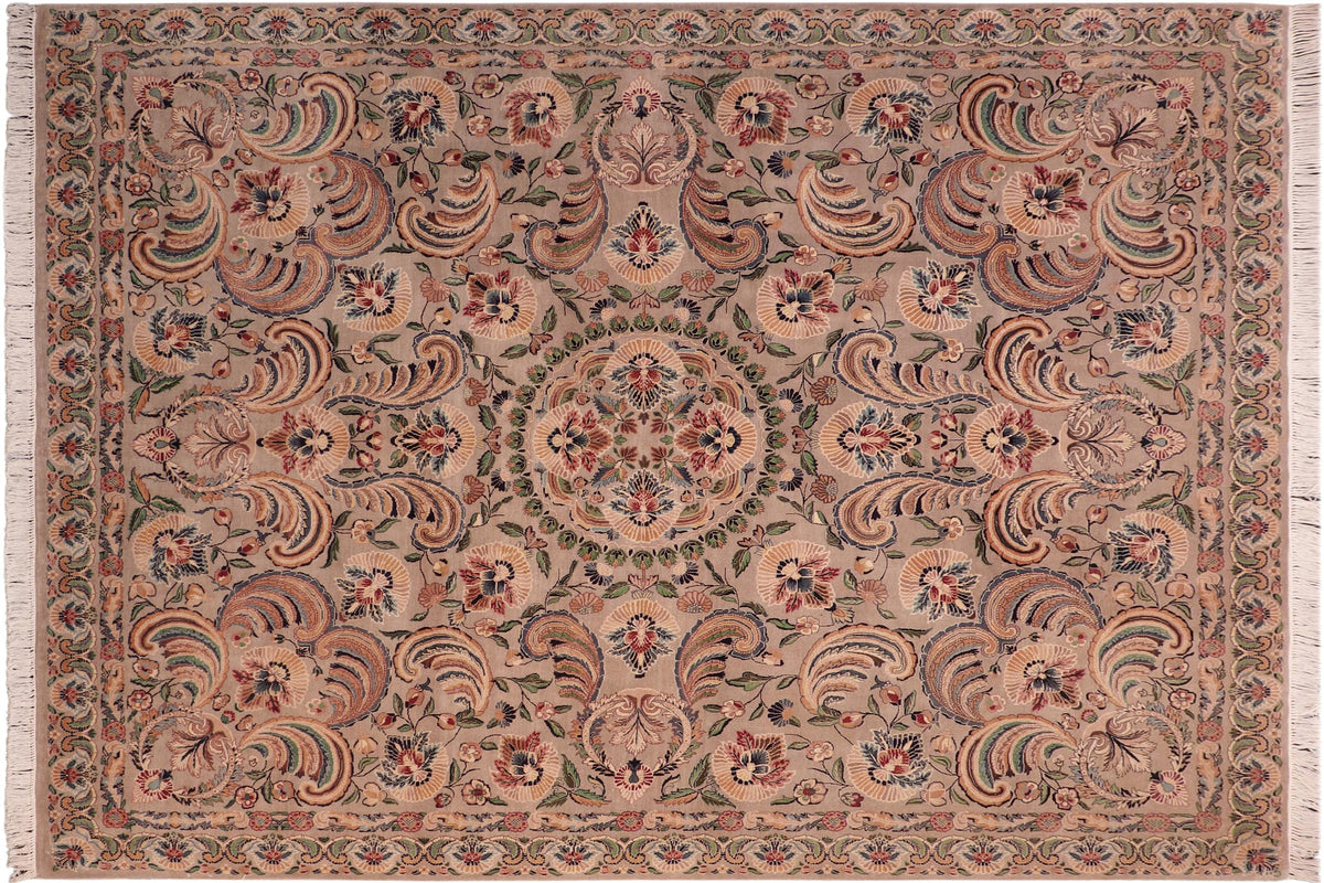 handmade Traditional Mountain Gray Tan Hand Knotted RECTANGLE 100% WOOL area rug 8x10