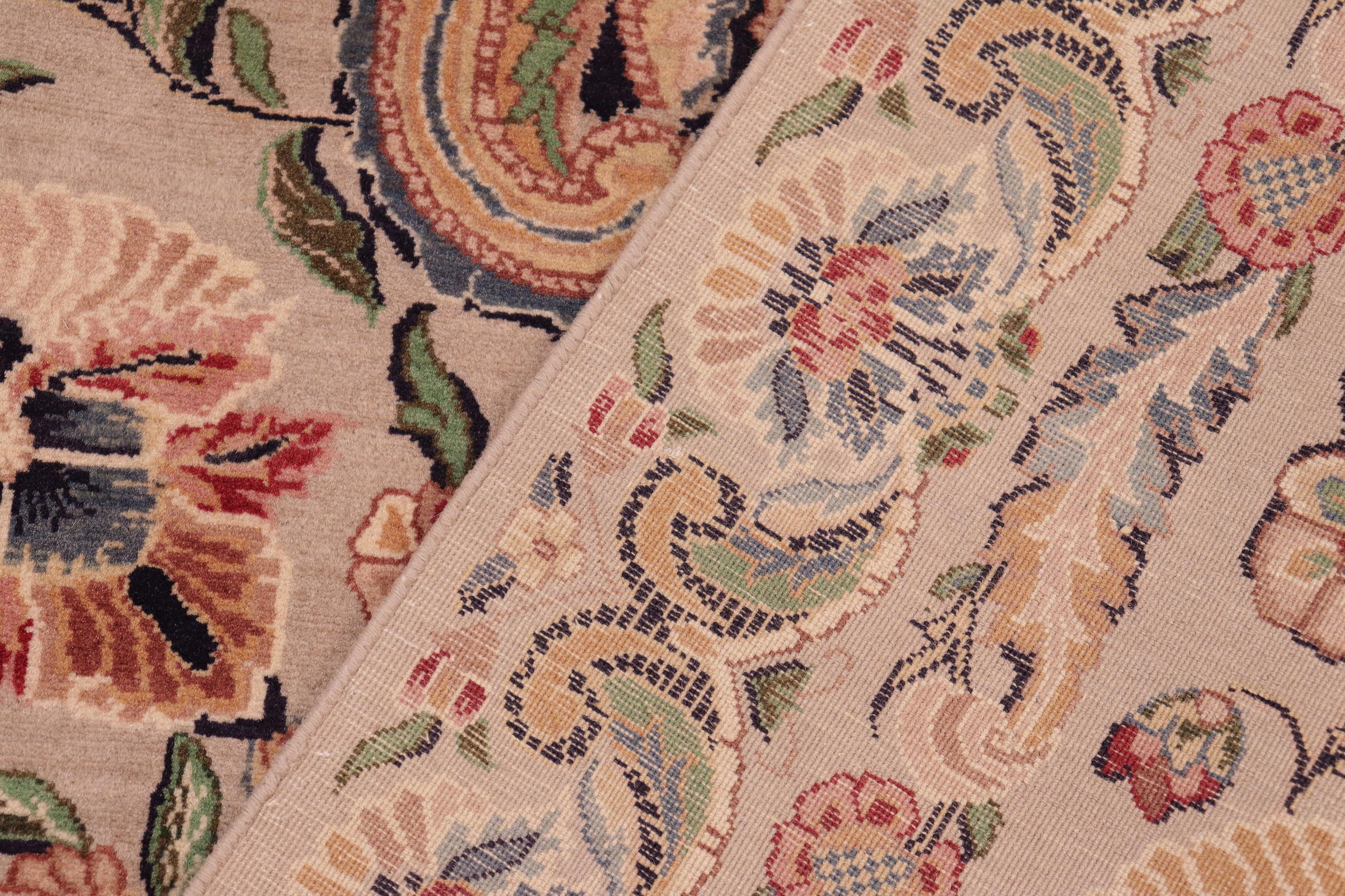 handmade Traditional Mountain Gray Tan Hand Knotted RECTANGLE 100% WOOL area rug 8x10