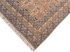 handmade Traditional Razia Green Gray Hand Knotted RECTANGLE 100% WOOL area rug 8x10