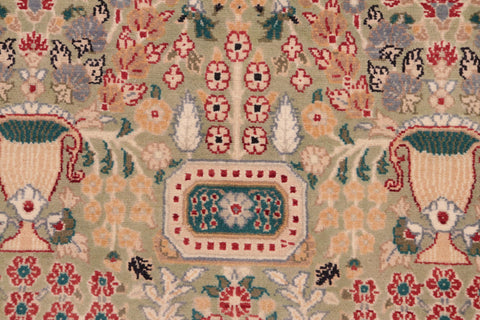handmade Transitional Razia Green Gray Hand Knotted RECTANGLE 100% WOOL area rug 8x10