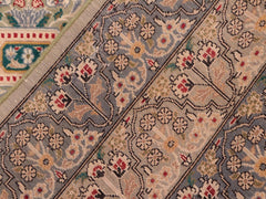 handmade Traditional Razia Green Gray Hand Knotted RECTANGLE 100% WOOL area rug 8x10