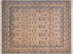 handmade Traditional Razia Green Gray Hand Knotted RECTANGLE 100% WOOL area rug 8x10