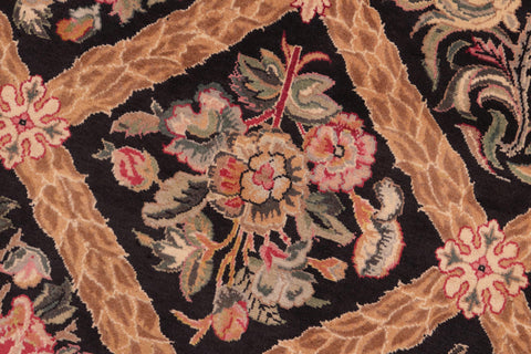 handmade Transitional Bakhtair Black Brown Hand Knotted RECTANGLE 100% WOOL area rug 8x10