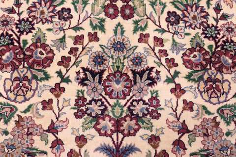 handmade Traditional Barsat Ivory Green Hand Knotted RECTANGLE 100% WOOL area rug 9x12