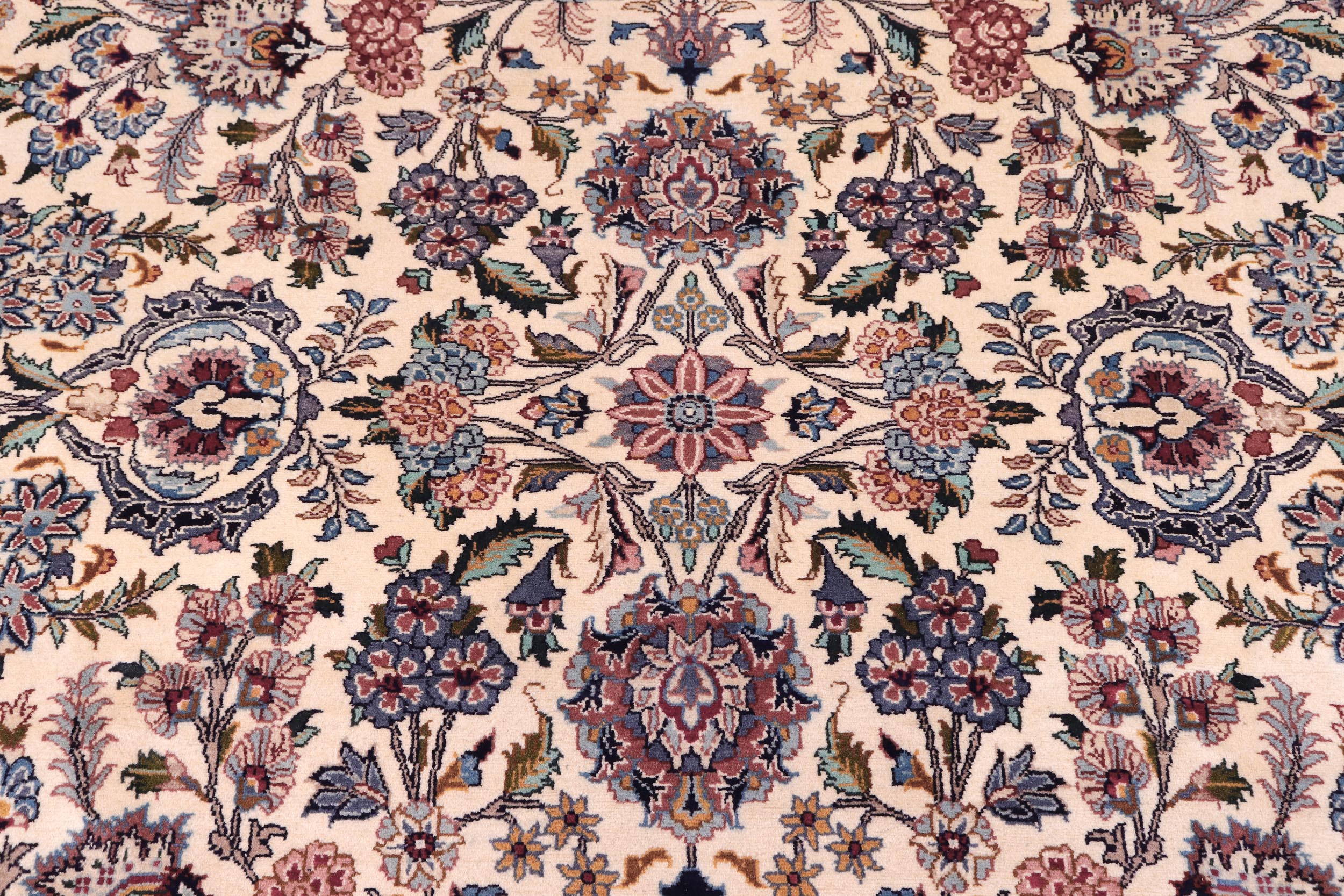 handmade Traditional Shahbaaz Ivory Pink Hand Knotted RECTANGLE 100% WOOL area rug 9x12