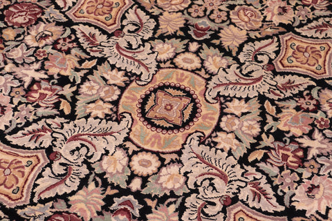 handmade Transitional Doop Black Black Hand Knotted RECTANGLE 100% WOOL area rug 9x12