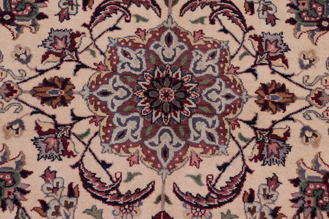 handmade Traditional Dabir Ivory Aubergine Hand Knotted RECTANGLE 100% WOOL area rug 9x13
