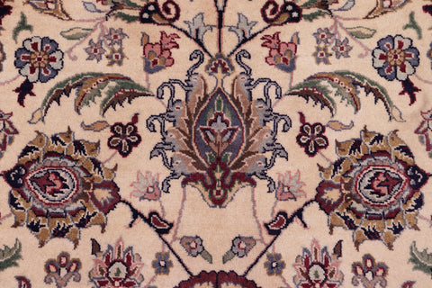 handmade Traditional Dabir Ivory Aubergine Hand Knotted RECTANGLE 100% WOOL area rug 9x13