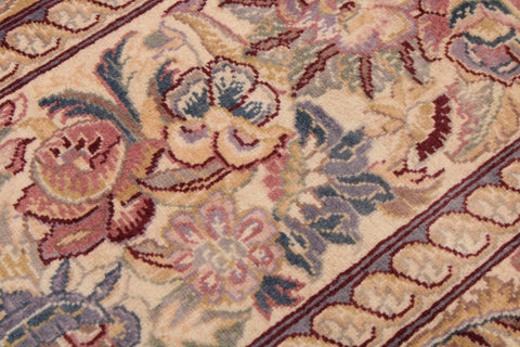 handmade Traditional Nazakat Beige Gold Hand Knotted RECTANGLE 100% WOOL area rug 9x12
