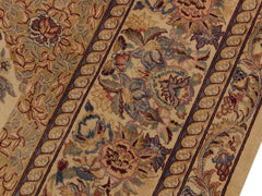 handmade Traditional Nazakat Beige Gold Hand Knotted RECTANGLE 100% WOOL area rug 9x12