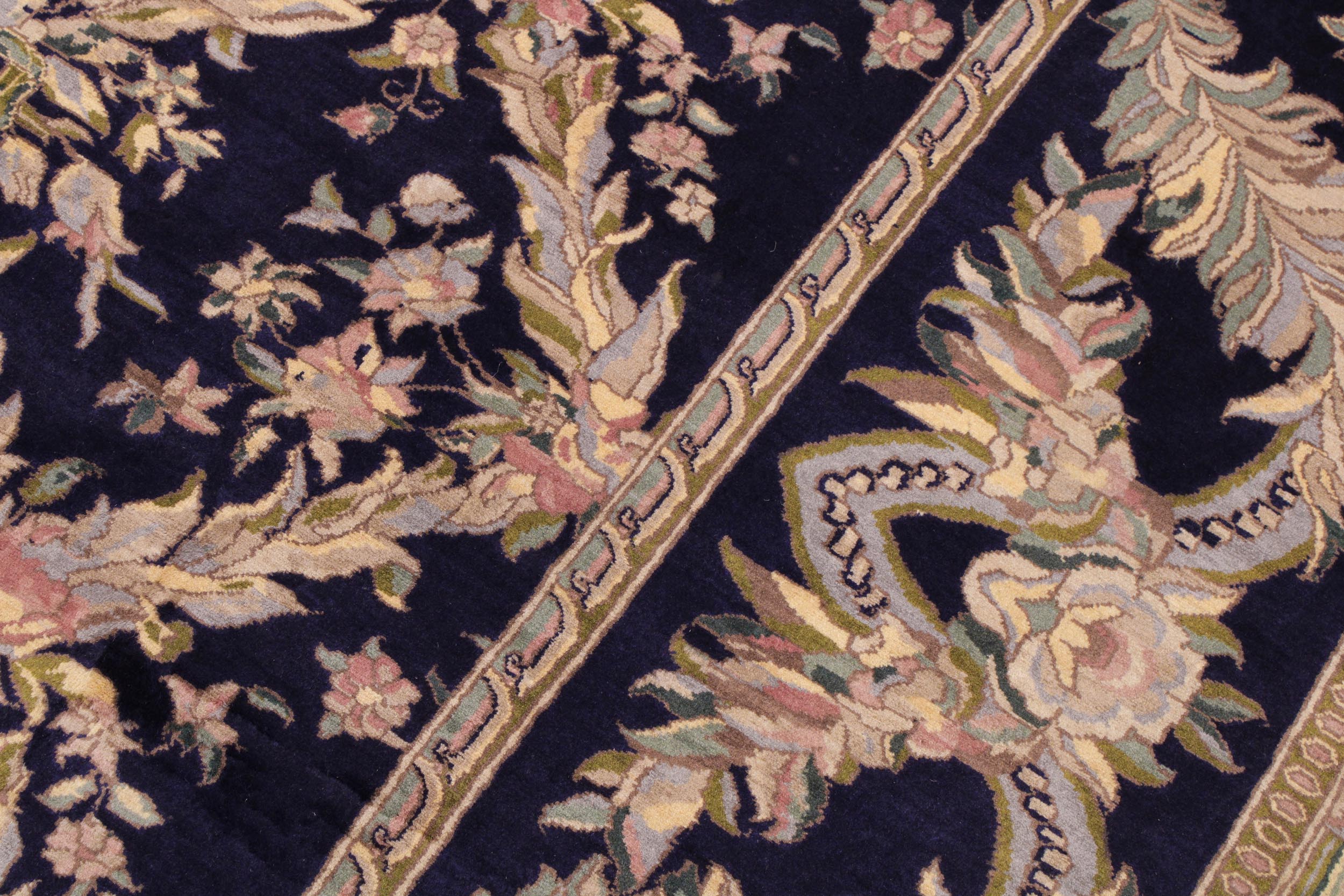 handmade Transitional Basan Blue Gray Hand Knotted RECTANGLE 100% WOOL area rug 9x12