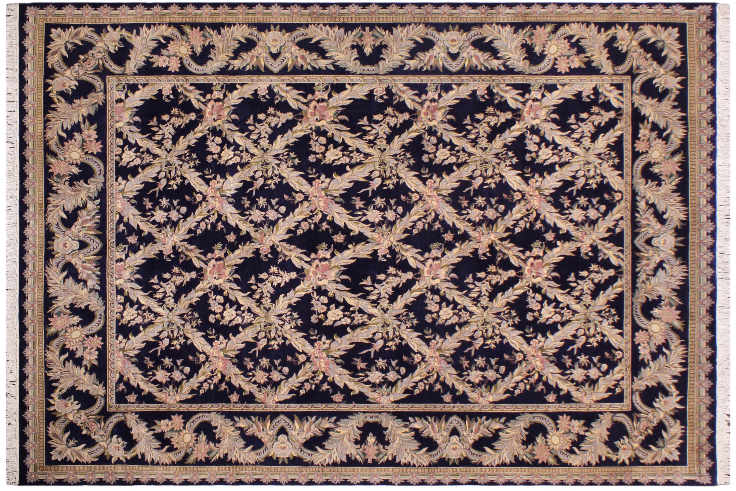 handmade Transitional Basan Blue Gray Hand Knotted RECTANGLE 100% WOOL area rug 9x12